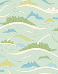 Abstract Hills and Wavy Lines Pattern Rug