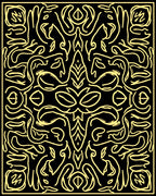 Bold Yellow Abstract Organic Pattern Rug