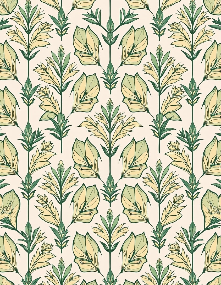 Art Nouveau Floral Pattern Rug