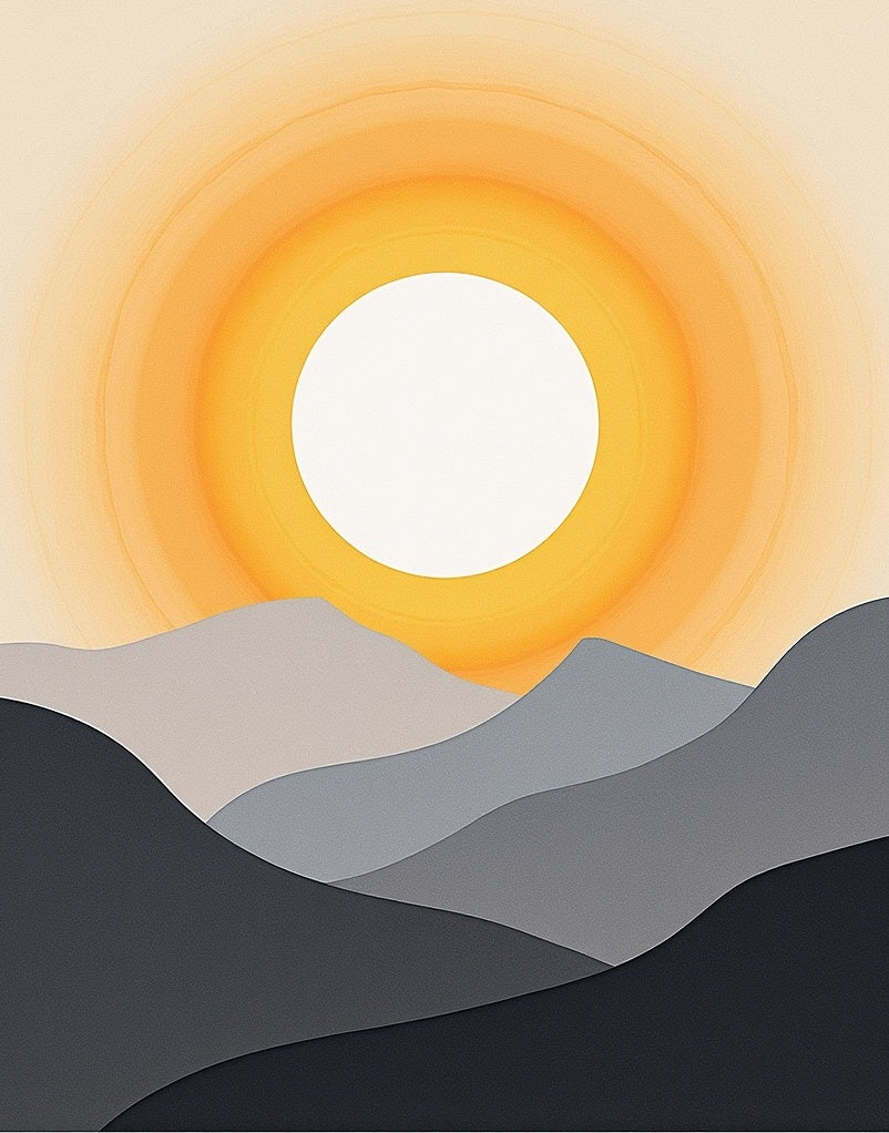 Sunrise Over Layered Landscape Rug