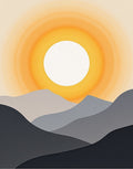 Sunrise Over Layered Landscape Rug