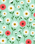 Coral And White Daisy Pattern Rug