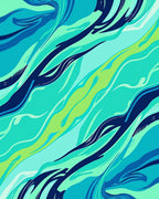 Aqua Swirls And Strokes Pattern Rug