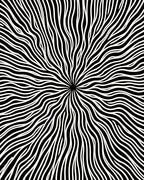 Black White Radial Abstract Pattern Rug