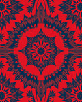 Intricate Floral Mandala Red Blue Rug
