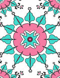 Pink Teal Starburst Mandala Design Rug