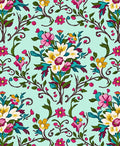 Vibrant Floral Pattern With Swirling Vines Rug