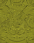 Bold Black Yellow Maze Pattern Rug