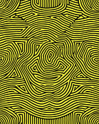 Bold Black Yellow Maze Pattern Rug
