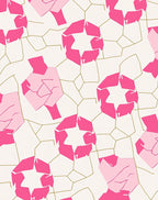 Modern Pink Geometric Star Burst Rug