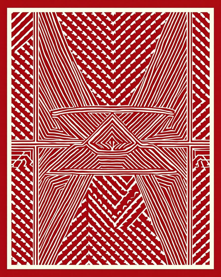 Bold Red Diamond Pattern Design Rug