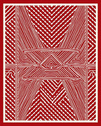 Bold Red Diamond Pattern Design Rug