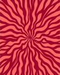 Radiant Red Wave Pattern Rug