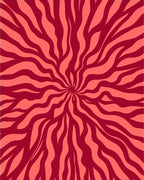 Radiant Red Wave Pattern Rug