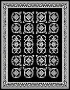 Black White Floral Motif Patterned Rug