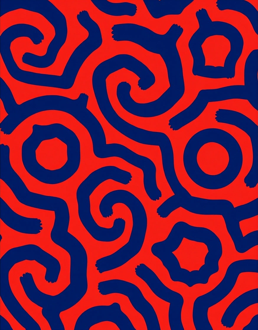 Bold Abstract Swirl Shape Pattern Rug