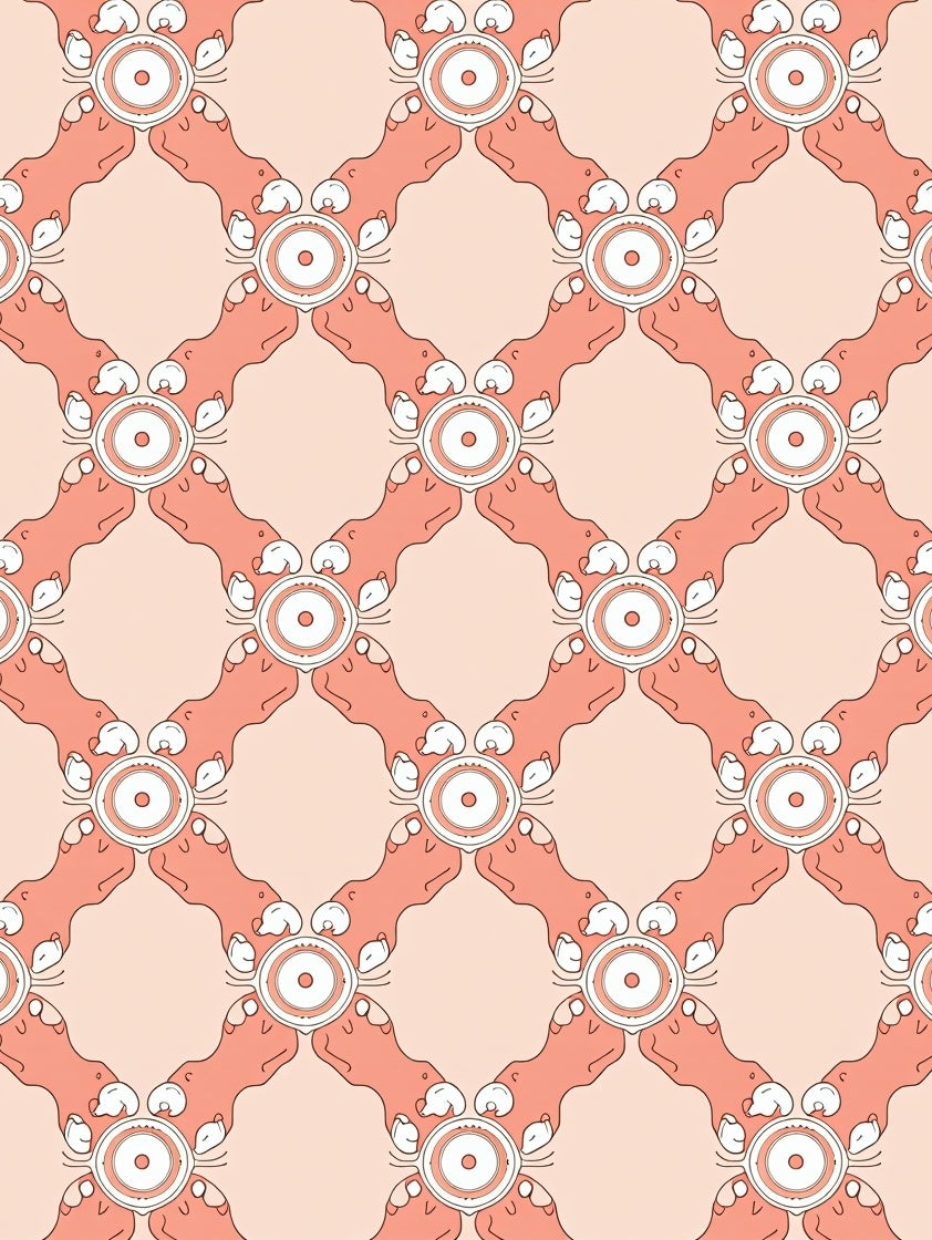 Orange Abstract Floral Pattern Rug