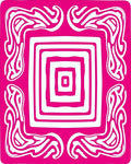 Swirls Geometric Pink White Design Rug