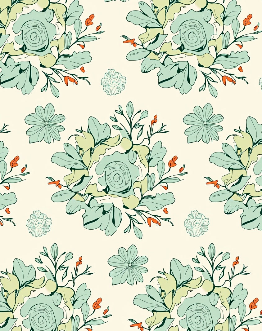 Abstract Floral Arrangement Rug