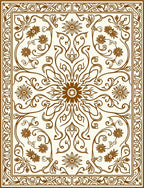 Brown Floral Leaf Intricate Pattern Rug