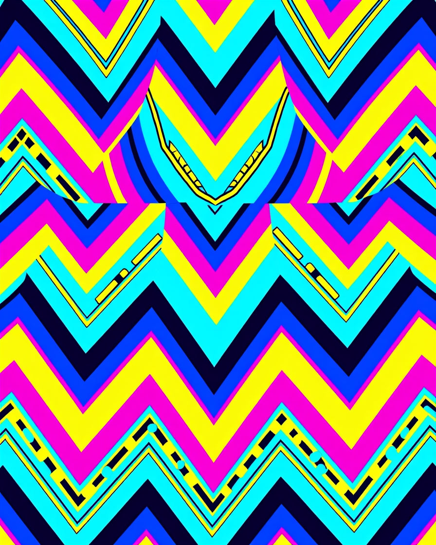 Bold Retro Zigzag Pattern Rug