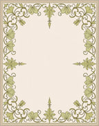 Exquisite Vine Scroll Border Design Rug