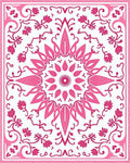 Ornate Pink Floral Mandala Pattern Rug