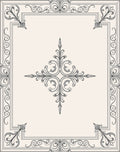 Ornate Black White Scroll Pattern Rug