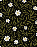 Black White Gold Floral Swirls Rug