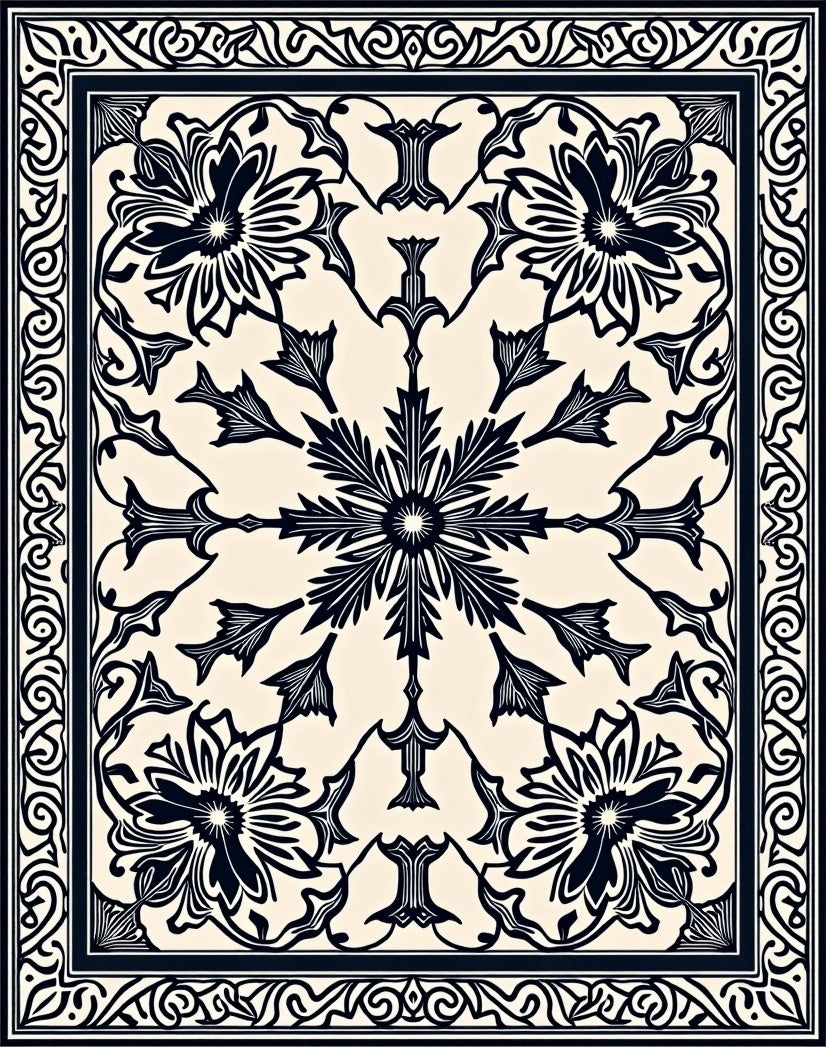 Classic Floral Swirl Pattern Rug