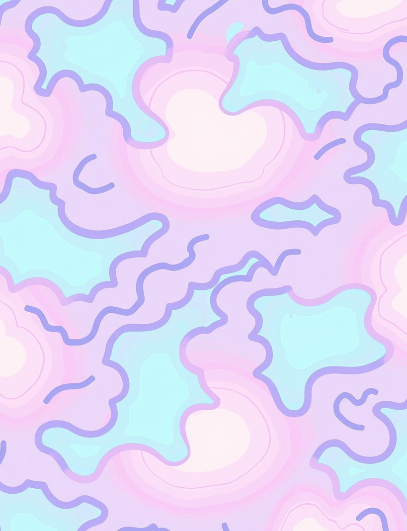 Pastel Irregular Contour Abstract Rug
