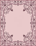 Elegant Floral Scrollwork Border Design Rug
