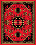 Bold Red Geometric Floral Patterned Rug