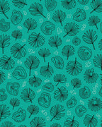 Tropical Leaf Shell Line Art Rug