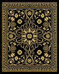 Golden Floral Intricate Pattern Rug