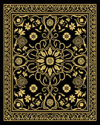 Golden Floral Intricate Pattern Rug