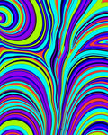 Psychedelic Swirl Neon Vibrant Design Rug