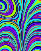 Psychedelic Swirl Neon Vibrant Design Rug