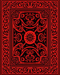 Ornate Red Black Stylized Floral Rug