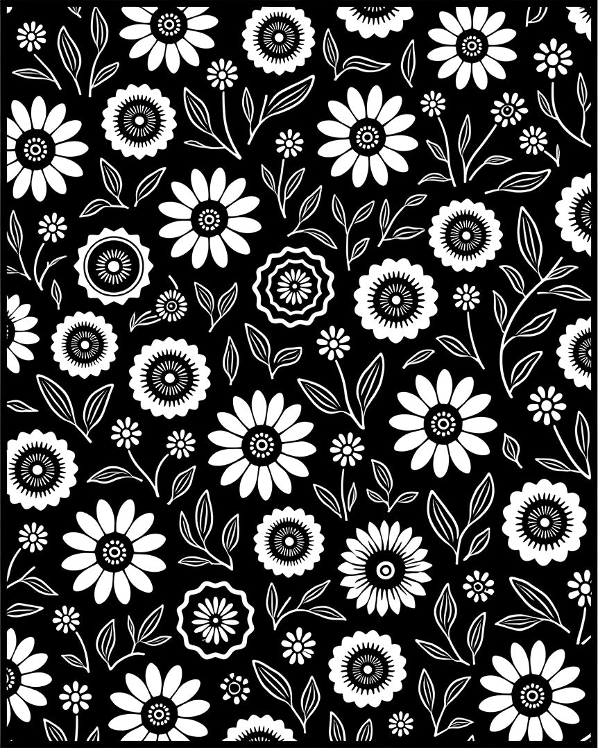 Classic White Floral Pattern Rug