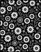 Classic White Floral Pattern Rug