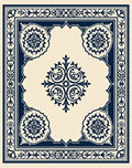 Ornate Floral Medallion Classic Design Rug
