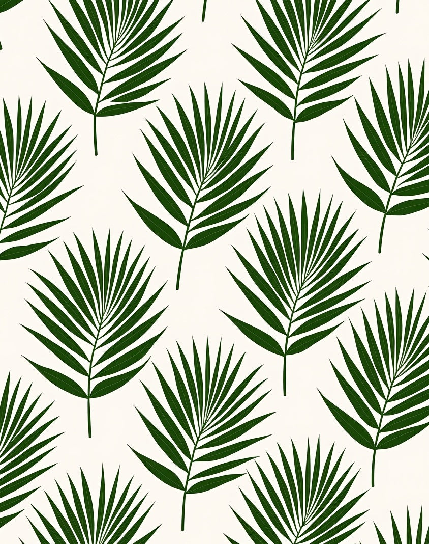 Modern Green Leaf Pattern Rug