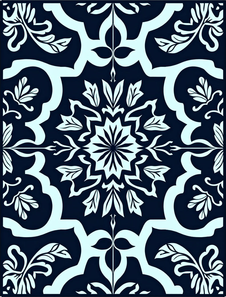 Elegant Floral Mandala Pattern Rug