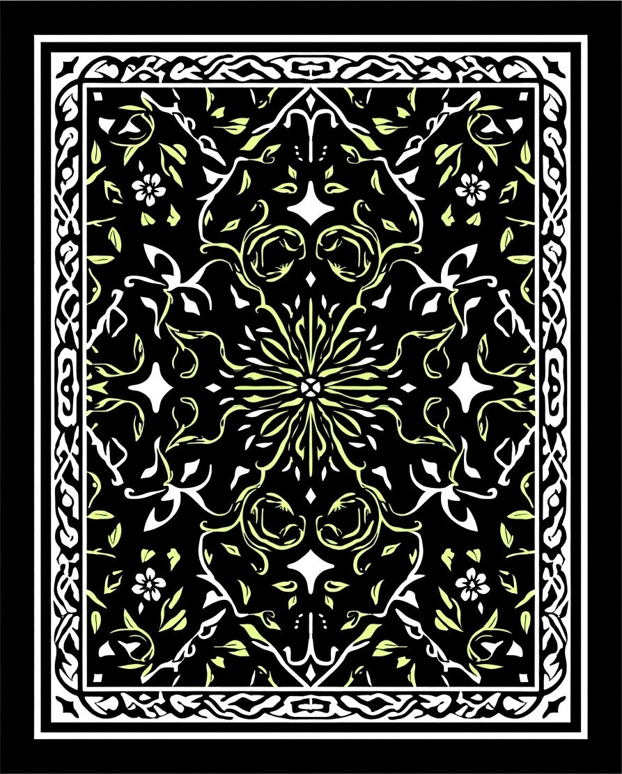 Ornate Black Floral Medallion Rug