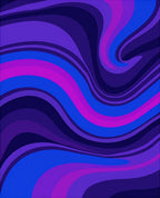 Vibrant Purple Blue Wavy Swirl Rug