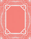 Floral Outline Coral Frame Design Rug