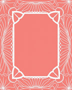 Floral Outline Coral Frame Design Rug