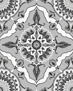 Vintage Floral Mandala Grey Pattern Rug