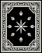 Ornate Floral Frame With Starburst Rug